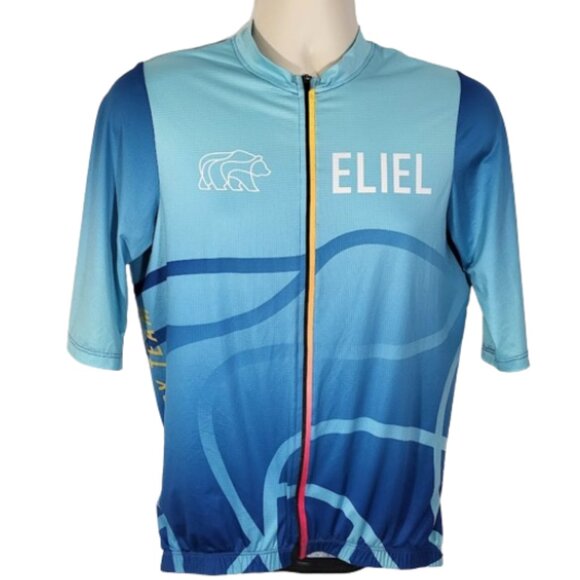 ELIEL Blue Zip Front Solana Cycling Jersey Performance Wear - Men's XXL - Picture 1 of 6